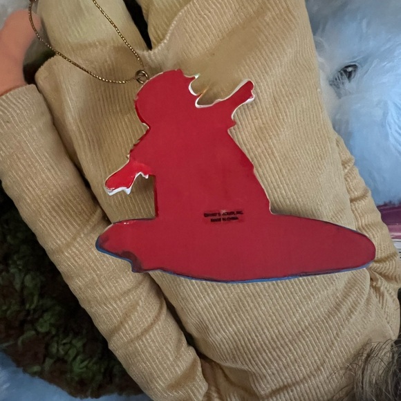 Snowman on a surfboard Christmas ornament San Clemente Vintage Kurt S Adler art - Picture 6 of 9